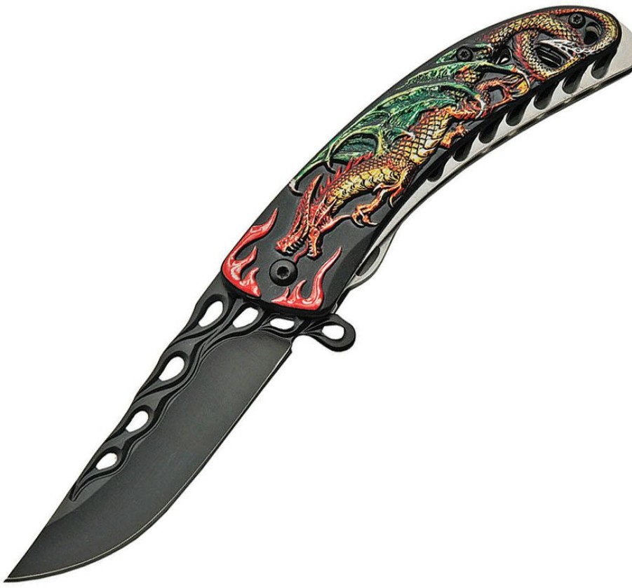 * | Tendy Style Cn300452 Dragon Linerlock Pocket Knife A/O