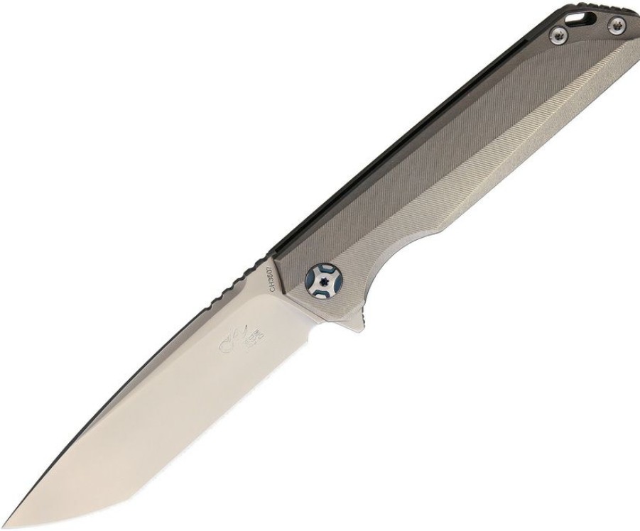 * | Exclusive Design Ch3507 Framelock Pocket Knife Stonewash