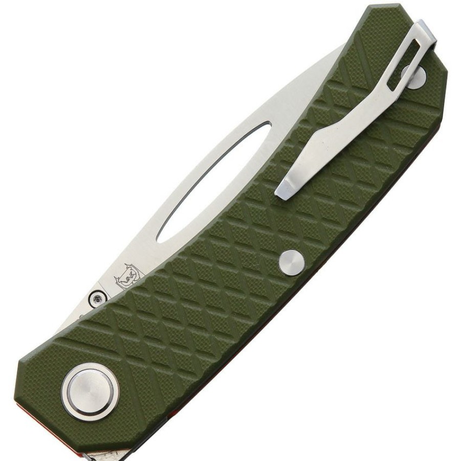 * | Closeout Sale Rs9112 Real Steel Akuma Linerlock Pocket Knife Olive Green