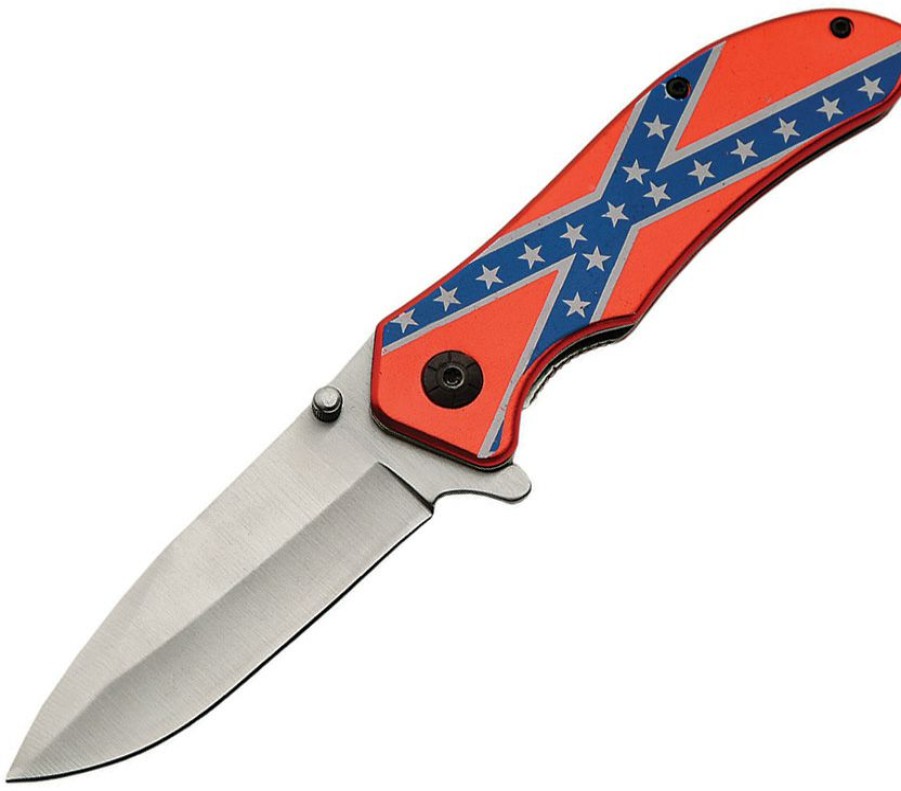 * | Online Cn300406Cf Linerlock Folder Pocket Knife Confederate Flag