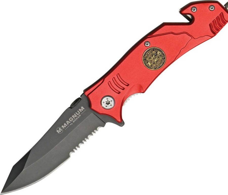 * | Online Bom01Ll470 Boker Magnum Rescue Linerlock Pocket Knife Fire Fighter