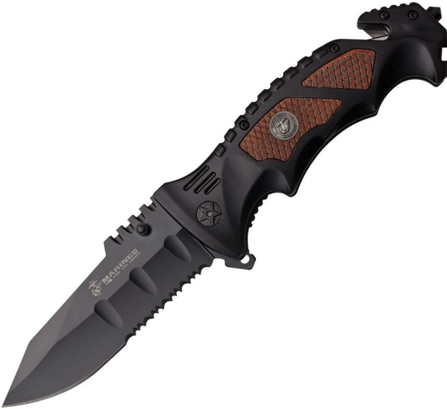 * | Typical Style Usma1048Bw Usmc Linerlock Pocket Knife A/O Brown