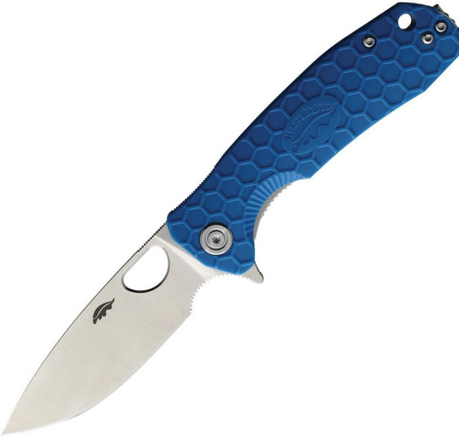 * | 100% Guarantee Hb1017 Honey Badger Medium Linerlock Pocket Knife Blue