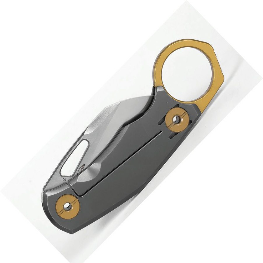 * | Quick Delivery Rs7913 Real Steel Shade Framelock Pocket Knife Black/Gold