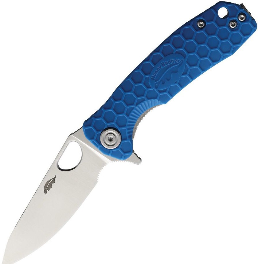 * | Online Sales Hb1311 Honey Badger Small Leaf Linerlock Pocket Knife Blue