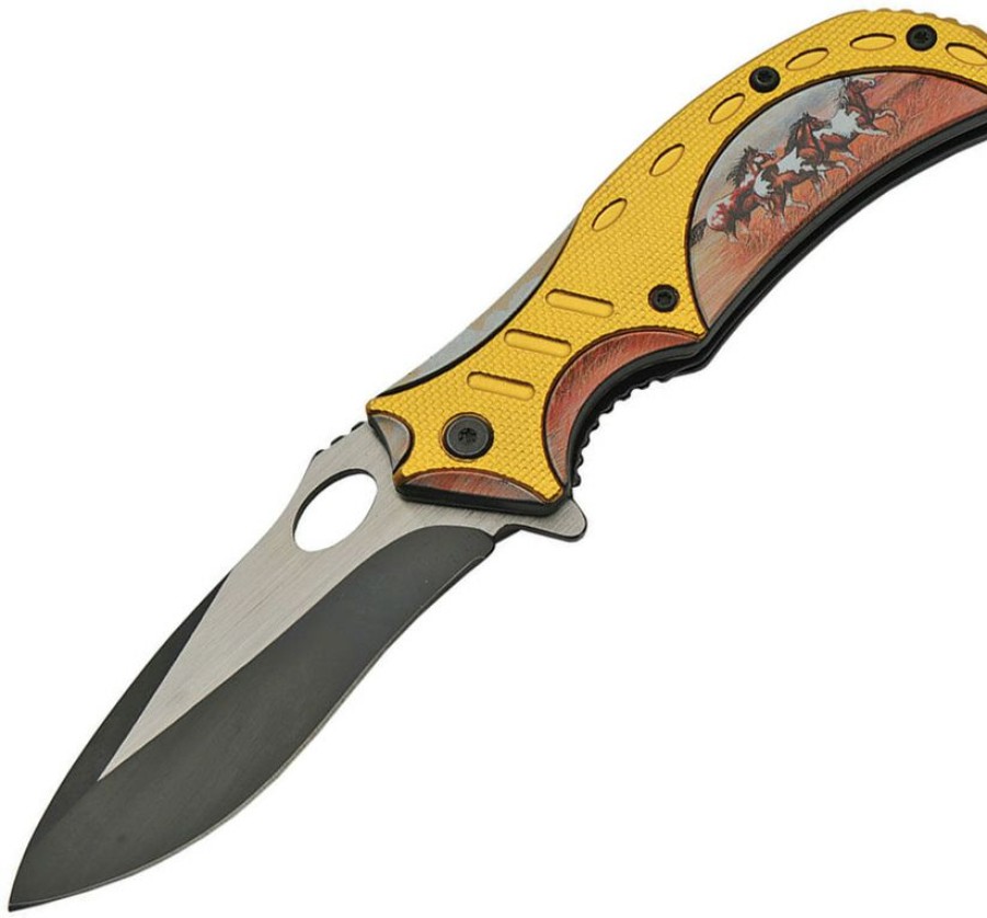 * | Typical Style Cn300490Hr Horse Linerlock Pocket Knife A/O