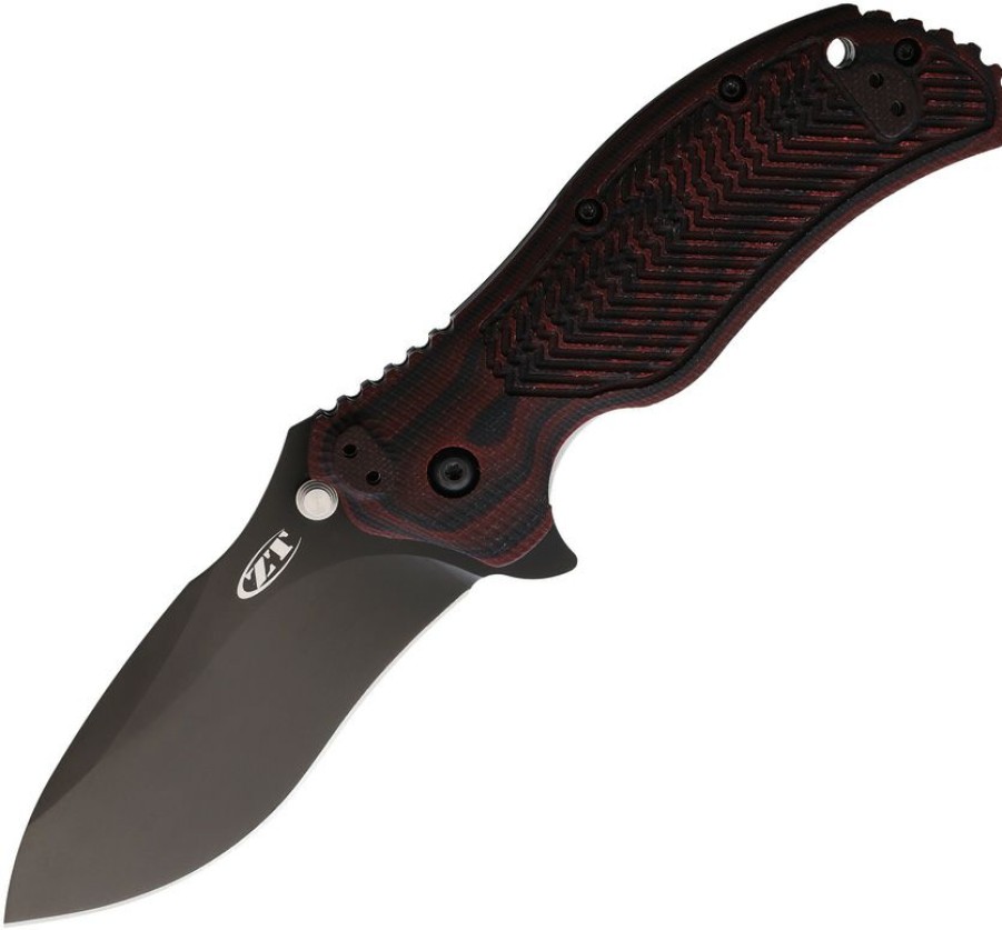 * | Latest Zt0350C Zero Tolerance Linerlock Pocket Knife A/O Black Cherry