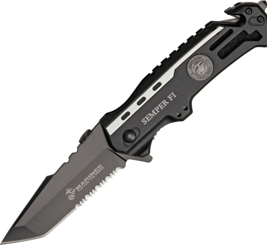 * | Top Sellers Usm1002Ts Usmc Rescue Linerlock Pocket Knife