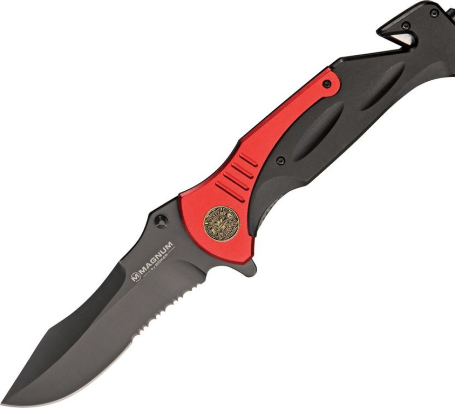 * | Cheap Bom01Ll313 Boker Magnum Rescue Linerlock Pocket Knife Fire Dept