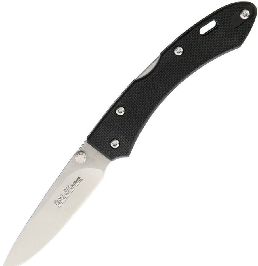 * | Best Quality Salbks Saleh Knives Black Folder Pocket Knife Satin Blade