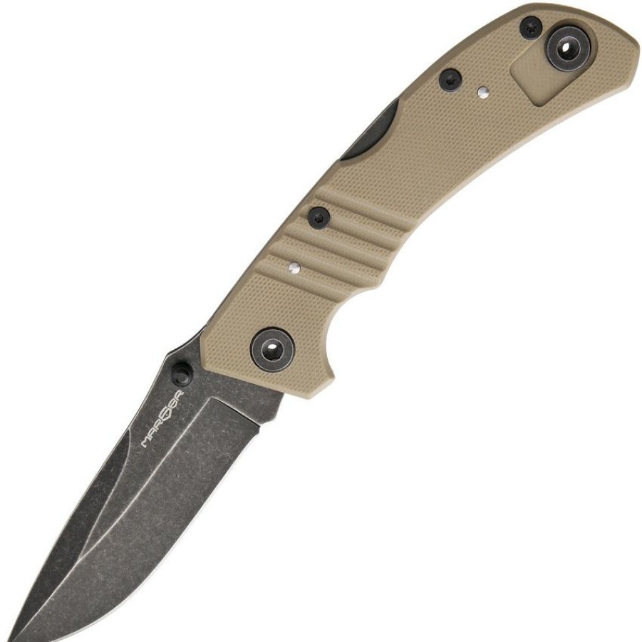 * | Tendy Style Mrska14 Marser Kampfer 14 Lockback Pocket Knife Tan G10