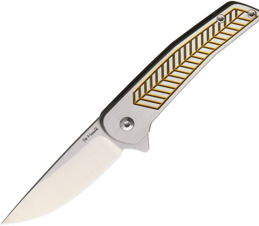 * | Cheap Als1Go Alliance Designs Scout Framelock Pocket Knife Gold