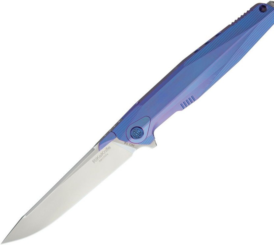 * | Online Rk1707Sb Rike Knife Titanium Framelock Pocket Knife Blue