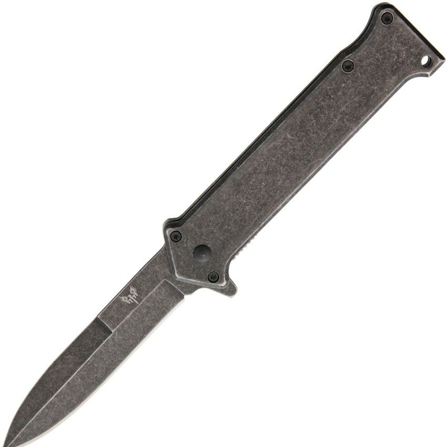 * | Typical Style Cbr345 Combat Ready Black Stonewasked Stiletto Linerlock Pocket Knife